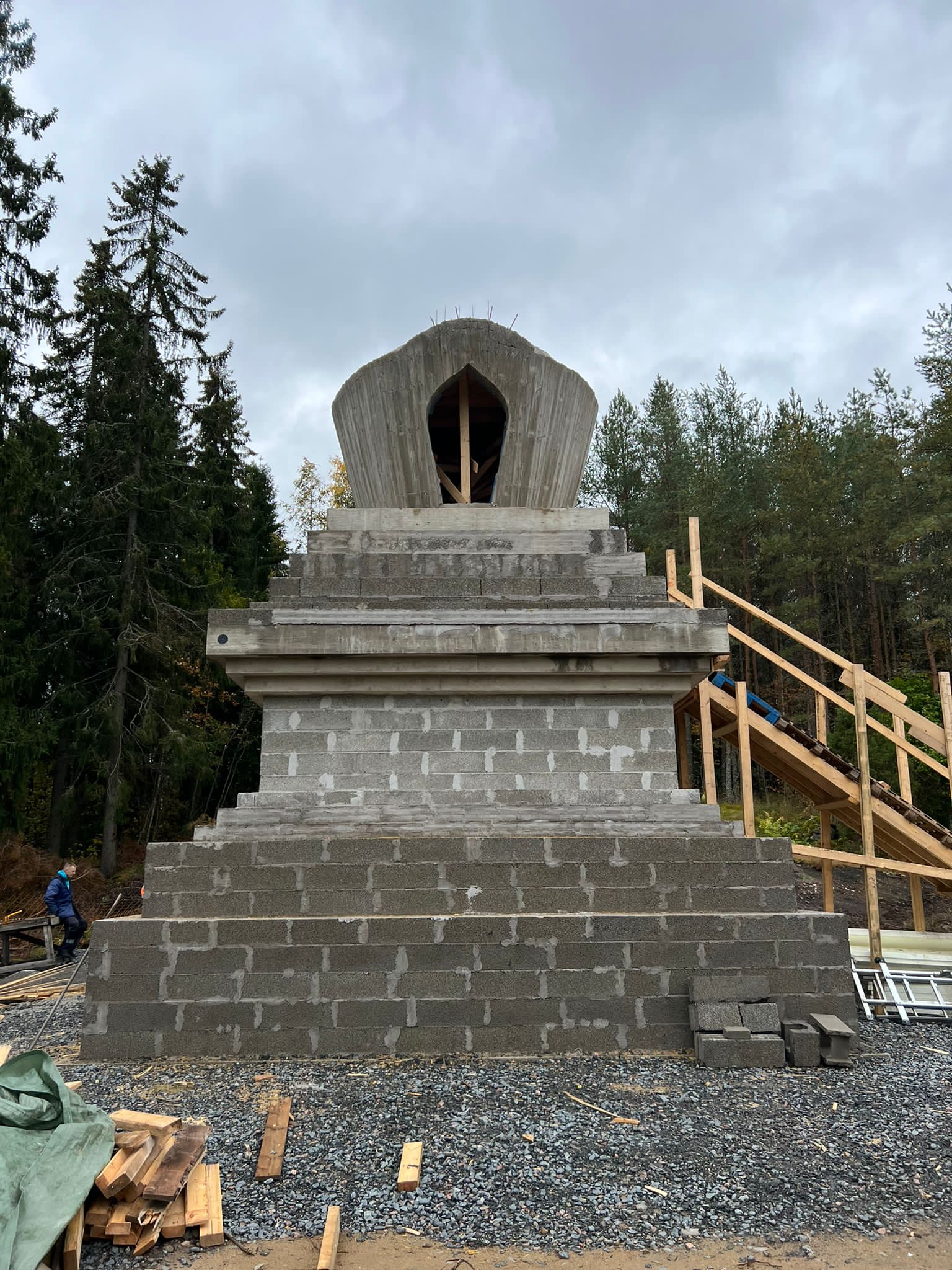 stupa being constructed in finland